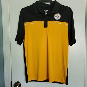 Pittsburgh Steelers NFL Team Apparel TX3 Cool Polo Shirt Mens Medium Black